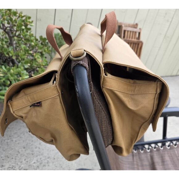TOURBON Canvas Bicycle Pannier Rear Bag Cycling Bike Seat Strorage Pack Camel - Picture 1 of 11